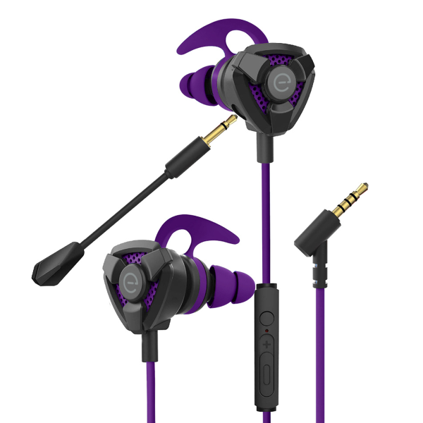 AUDIFONOS CON MICROFONO DESMOTABLE - NEGRO/MORADO