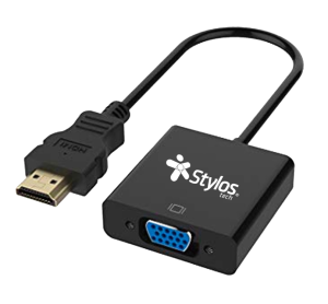Adaptador Stylos HDMI macho a VGA hembra, 15 cm