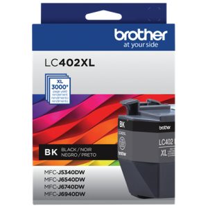 Cartucho Brother LC402XL Alto Rendimiento Negro, 3000 Páginas