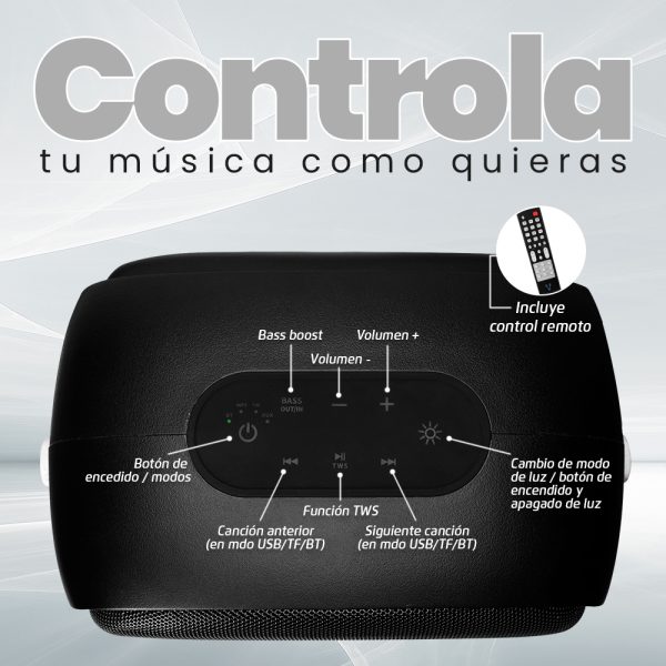 Vorago Bocina KSP-455, Bluetooth, Inalámbrico, Negro - Image 7