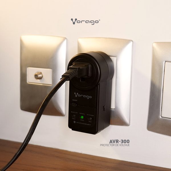 PROTECTOR DE VOLTAJE VORAGO AVR -300 RJ45/RJ11 PORTATIL 900 JOULES - Image 2