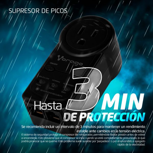 PROTECTOR DE VOLTAJE VORAGO AVR -300 RJ45/RJ11 PORTATIL 900 JOULES - Image 5