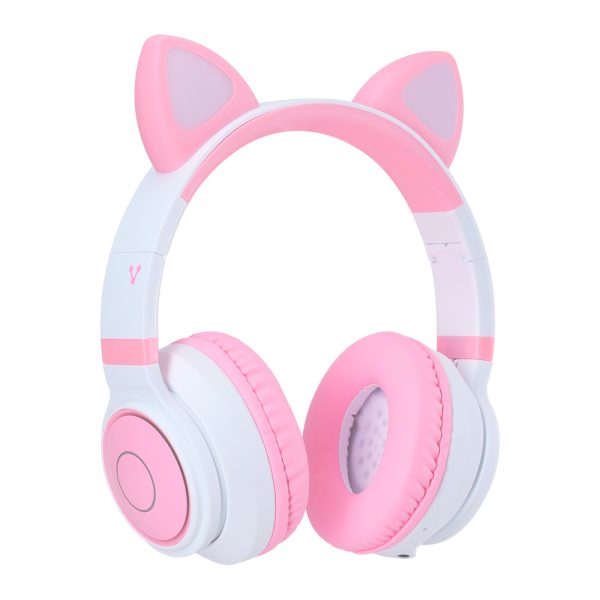 Vorago Audífonos con Micrófono RGB HPB-300-K, Bluetooth/3.5m, Inalámbrico, Rosa/Blanco - Image 4