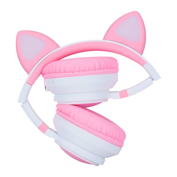 Vorago Audífonos con Micrófono RGB HPB-300-K, Bluetooth/3.5m, Inalámbrico, Rosa/Blanco - Image 5
