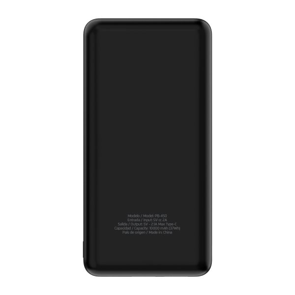 POWER BANK VORAGO PB-450 10000 mAh NEGRO USB Y TIPO C LCD - Image 2