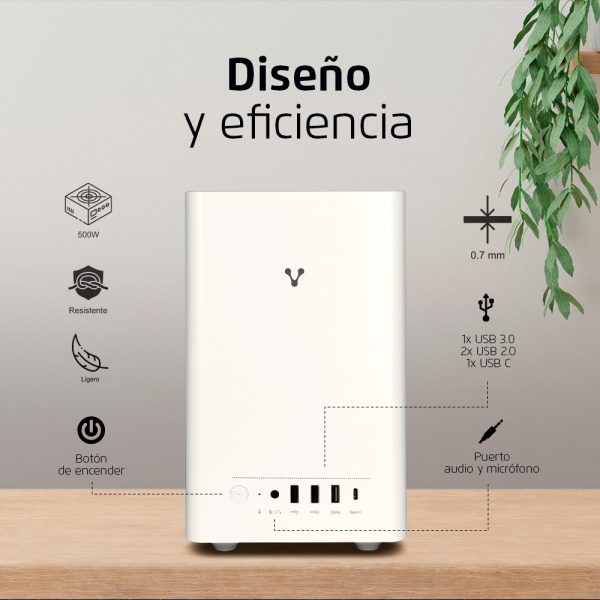 Vorago Carcasa para computdora - Micro ATX, ITX Placa base admitida - Minitorre - Blanco - 500W - 4 x USB(s) - 2 x USB 2.0, 1 x USB 3.0 - Image 8