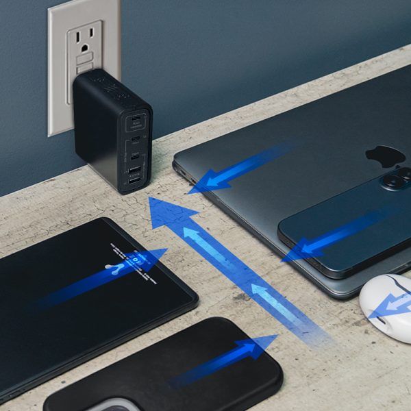 CARGADOR DE PARED VORAGO AU-600 TIPO C 100W PD 5 PUERTOS QUICK CHARGE 3.0 NEGRO - Image 6