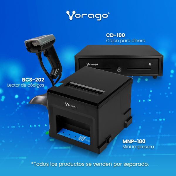 Caja Vorago CD-100 - 5 Billete - 8 Moneda, - Accionado por la impresora - Metálico - Negro - Image 7