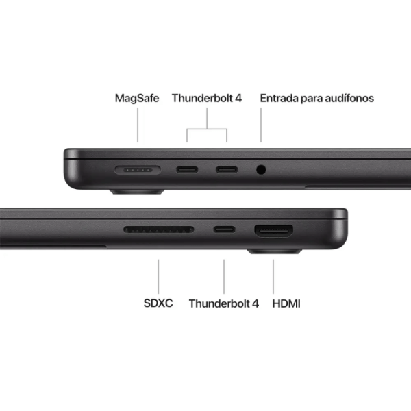 Portátil - Apple MacBook Pro MW2U3E/A 36.1cm (14.2") - Apple M4 - 16GB - 512GB SSD - Español Teclado - Negro - Apple M4 Chip - 3024 x 1964 - Apple - Tecnología True Tone, Pantalla Liquid Retina - Cámara Frontal/Cámara Web - 24Horas Duración de pilas - IEEE 802.11ax Wireless LAN Standard MB PRO 14IN  M4 10 CPU Y 10 GPU16GB 512GB SSD Negro Espacial - Image 7