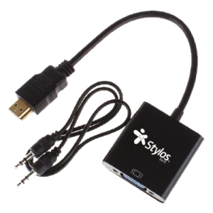Stylos Adaptador HDMI Macho - VGA Hembra, Negro
