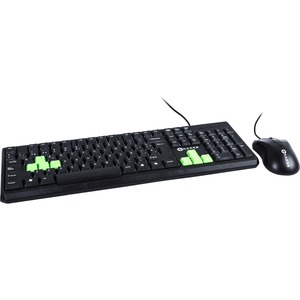 Teclado y ratón Naceb NA-457 - QWERTY - USB Cable - Keyboard/Keypad Color: Negro - USB Cable - Óptico - 1600 dpi - Rueda de desplazamiento - Pointing Device Color: Negro - Simétrico - Compatible con Servidor para Windows, PC