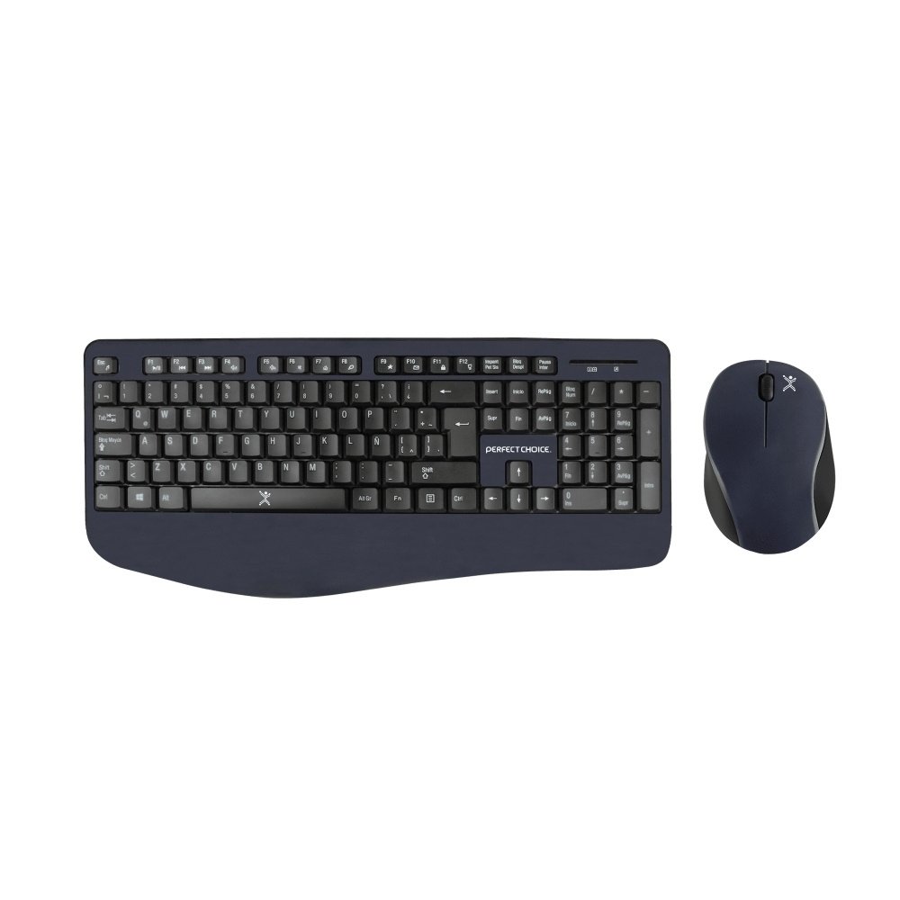 Kit de Teclado y Mouse Perfect Choice PC-201236, RF Inalámbrico, Negro (Español)
