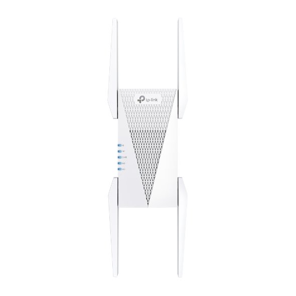 TP-Link RE815XE Tribanda IEEE 802.11 a/b/g/n/ac/ax 5.27Gbit/s Extensor de alcance inalámbrico - 2.40GHz, 5GHz, 6GHz - 4 x Antena(s) externa - Externo - Tecnología MIMO - 1 x Red (RJ-45) - Gigabit Ethernet - 23W - Alámbrico