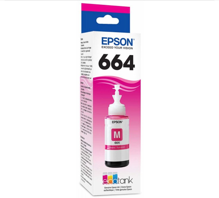 Tanque de Tinta Epson 664 Magenta, 70ml, 6.500 Páginas