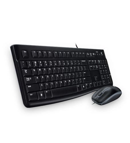 Kit de Teclado y Mouse Logitech MK120, Alámbrico, USB, Negro (Español)
