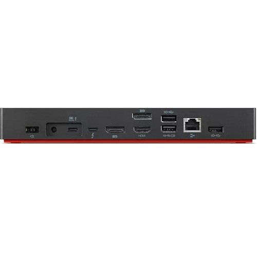 Lenovo Doking Station Thinkpad 40B00300US Thunderbolt 4, 1x USB-C 3.2, 4x USB 3.1, 1x HDMI, 2x DisplayPort, 1x RJ-45, Negro/Rojo