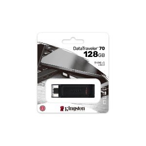 Memoria USB Kingston DataTraveler 70, 128GB, USB-C 3.0, Negro - Imagen 4