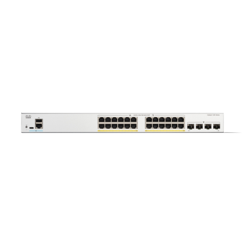 Switch Cisco Gigabit Ethernet Catalyst 1200, 28 Puertos PoE+ 10/100/1000Mbps + 4 Puertos SFP, 195W, 56 Gbit/s, 8000 Entradas - Administrable - Imagen 2