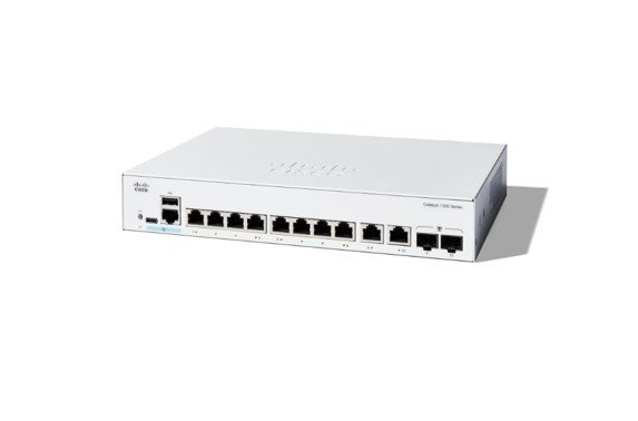 Switch Cisco Gigabit Ethernet Catalyst 1300, 8 Puertos 10/100/1000Mbps + 2 Puertos SFP, 20 Gbit/s, 16000 Entradas - Administrable