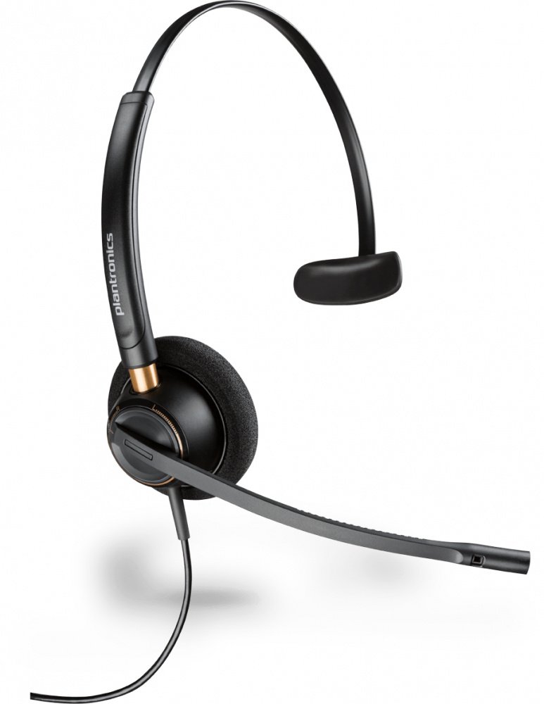 Poly Audífono Monoaural EncorePro 510 con Noise-Canceling, Alámbrico, Quick Disconnect (QD), Negro - Imagen 3