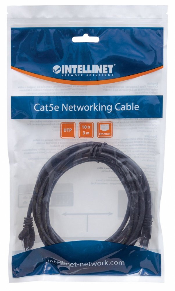 Intellinet Cable Patch Cat6 UTP RJ-45 Macho - RJ-45 Macho, 5 Metros, Negro - Imagen 4