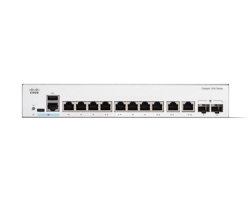 Switch Cisco Gigabit Ethernet Catalyst 1200, 8 Puertos 10/100/1000Mbps + 2 Puertos SFP, 20 Gbit/s, 8000 Entradas - Administrable - Imagen 2
