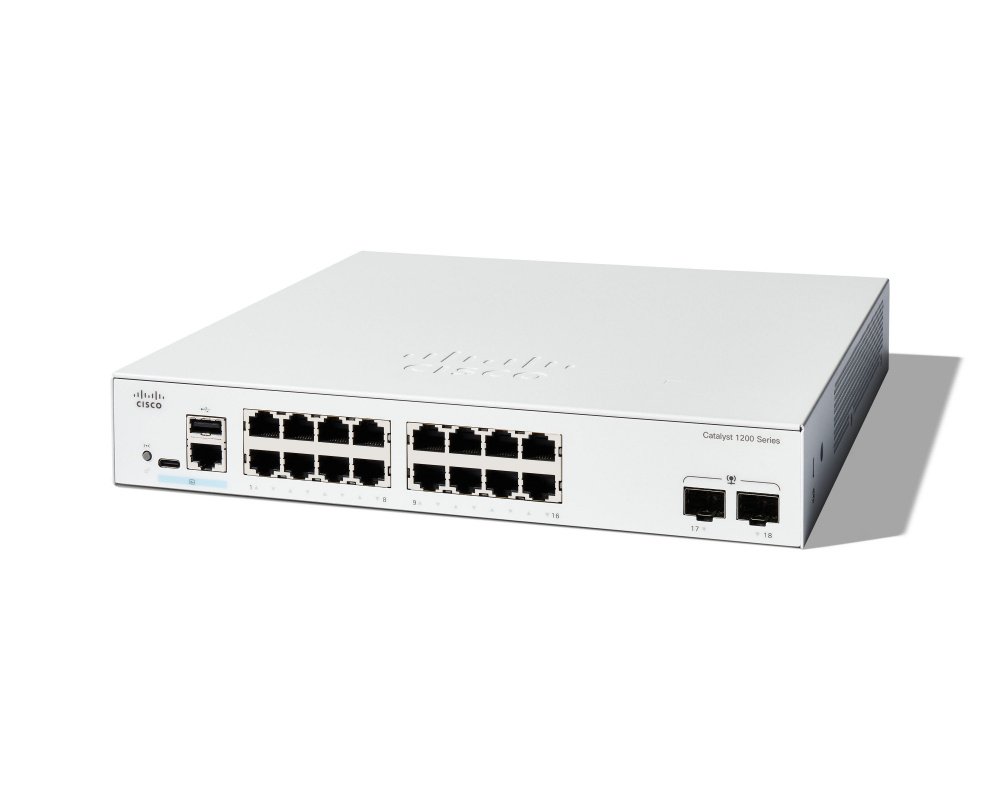 Switch Cisco C1200-16T-2G, 16 Puertos Gigabit Ethernet 10/100/1000, 2 Puertos SFP, 36 Gbit/s, 8000 Entradas, Administrado - Imagen 2