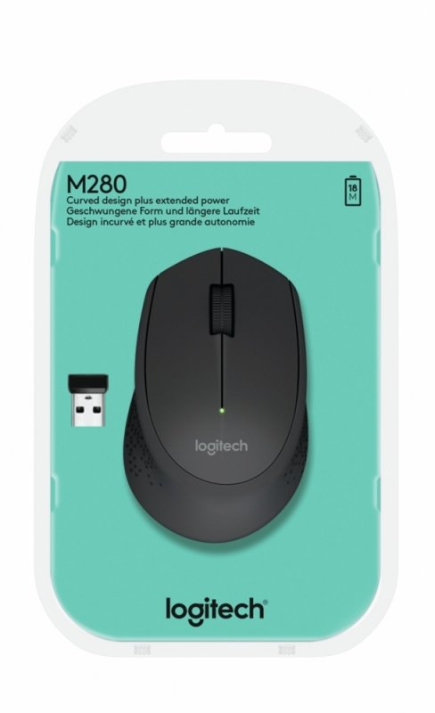 Logitech M280 Mouse - Radiofrecuencia - USB - Óptico - 3 Botón(es) - Negro - Inalámbrico - 1000 dpi - Rueda de desplazamiento - Imagen 5